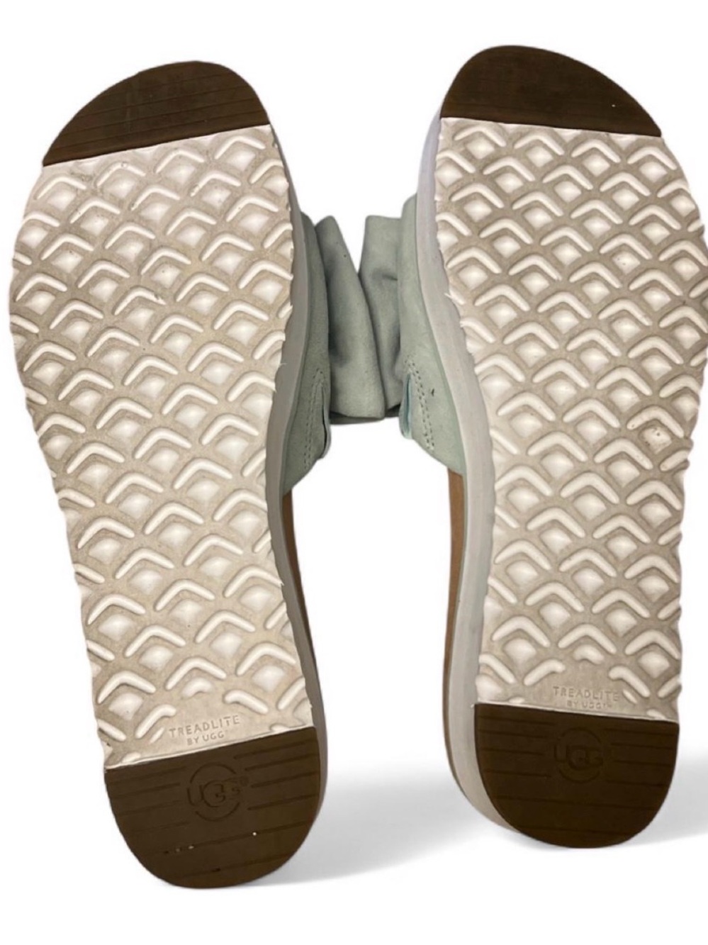 UGG Treadlight Pale Blue Bow Slide Clogs Women’s Size 12 Boho Cottagecore Summer - Picture 5 of 8